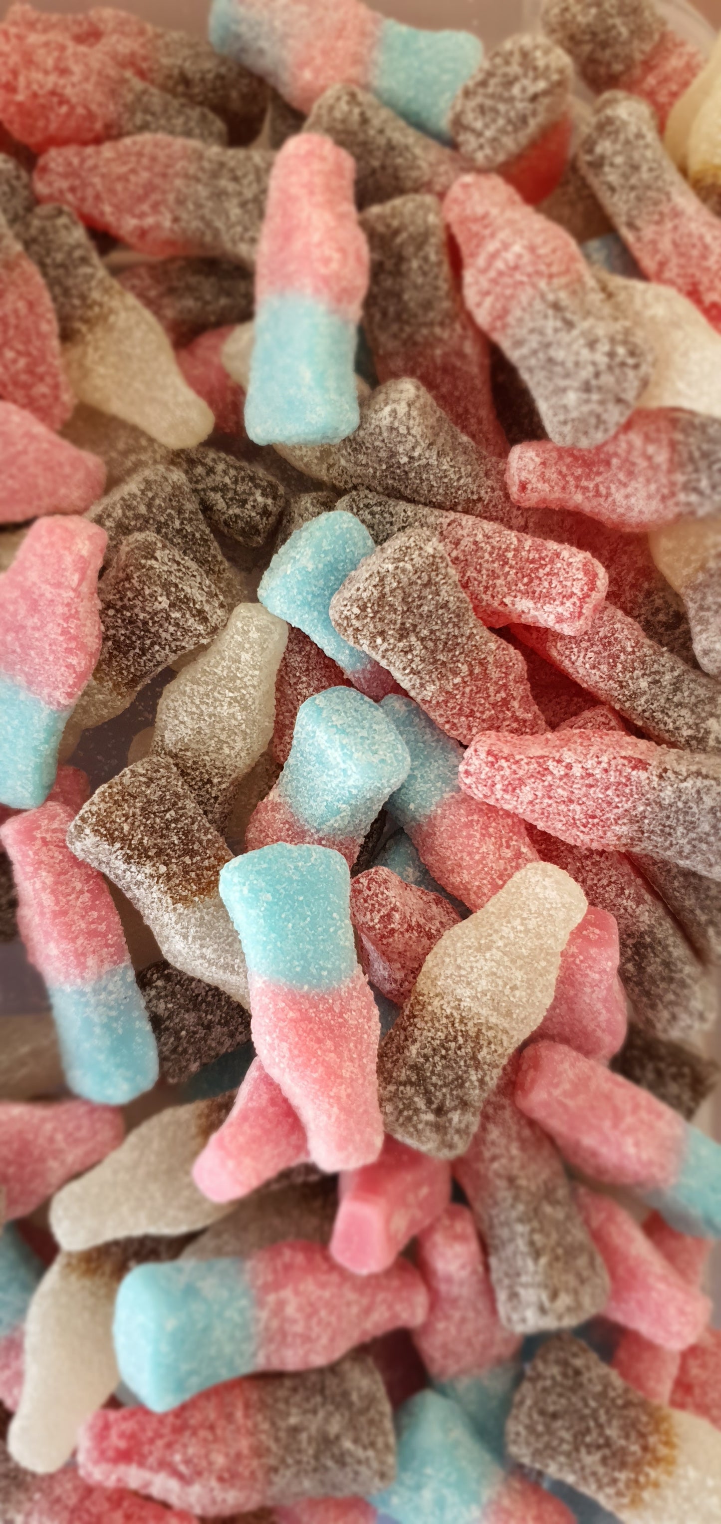 Vegan Fizzy Cola Bottles, Cherry Cola Bottles & Fizzy Bubblegum Bottles pick & mix gelatine free sweets