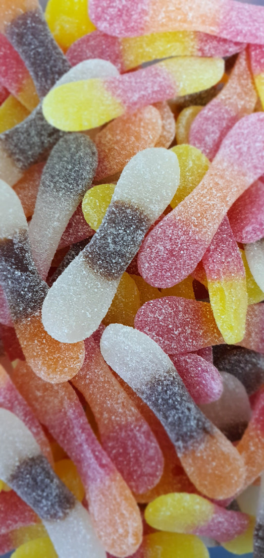 Vegan Fizzy Tongue shaped gelatine-free pick & mix loose sweets in 400g or 750g bags