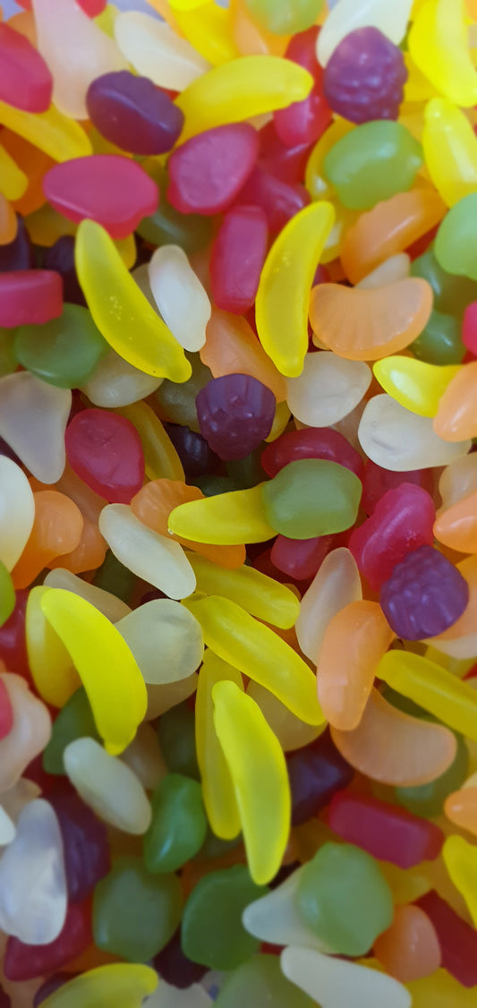 Vegan & GF/Gluten Free Funky Fruits Mix pick & mix type sweets in 400g or 750g size bags.